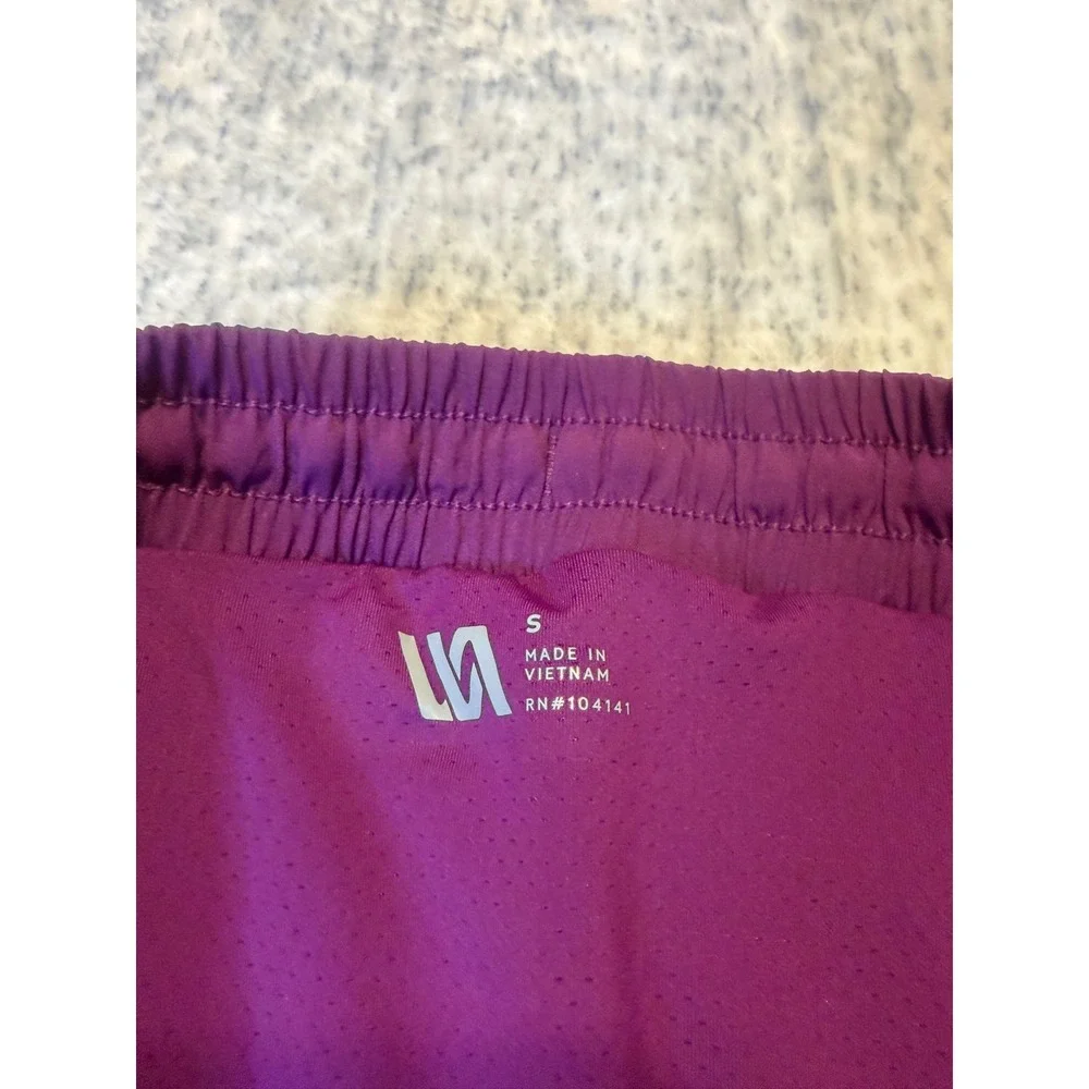 VRST‎ Mens 7 Inch Training Shorts Purple Elastic Waist Zipper Pocket Size S NWT